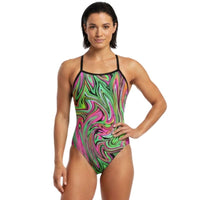 Dolfin - Winners Vanquish V-2 Back One Piece Swimsuit (Pink/Green)