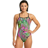 Dolfin - Winners Vanquish V-2 Back One Piece Swimsuit (Pink/Green)
