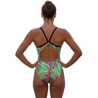 Dolfin - Winners Vanquish V-2 Back One Piece Swimsuit (Pink/Green)