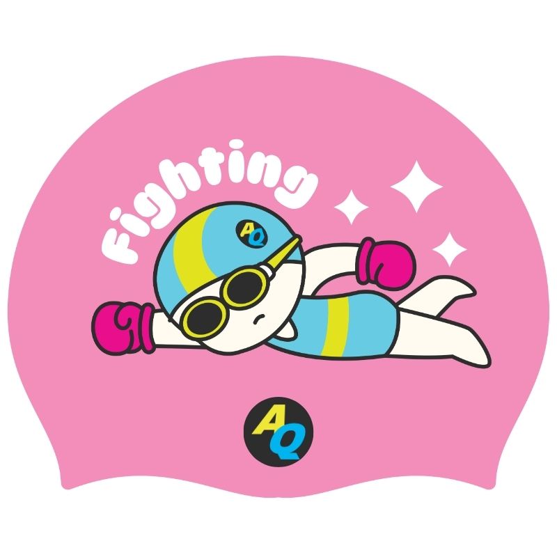 Fighting Silicone Swim Hat - Pink
