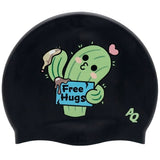 Free Hugs Silicone Swim Hat - Black