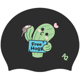 Free Hugs Silicone Swim Hat - Black