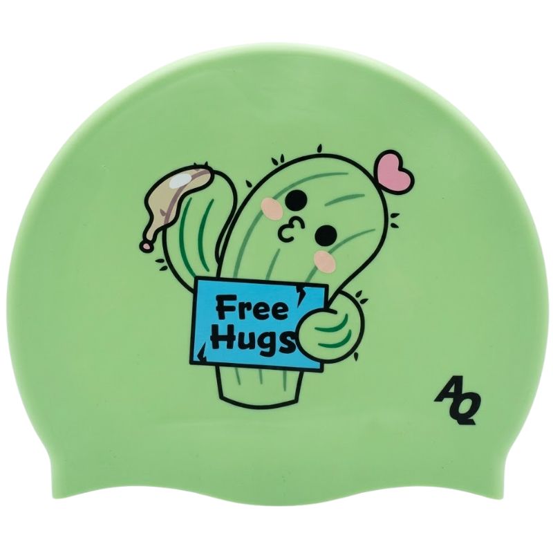 Free Hugs Silicone Swim Hat - Green