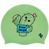 Free Hugs Silicone Swim Hat - Green