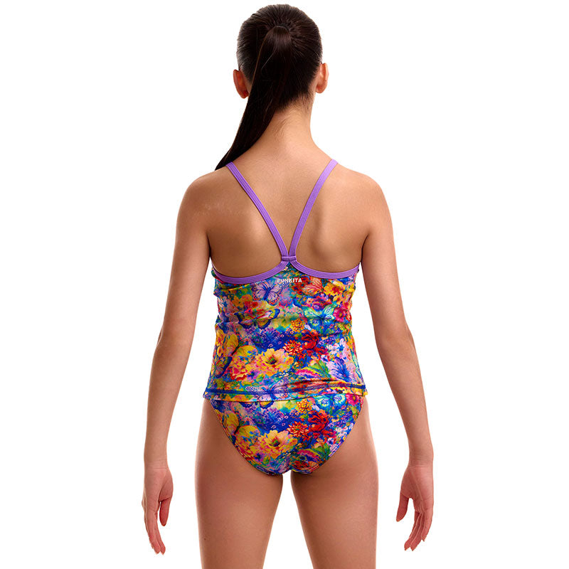 Funkita - Austin Flowers - Girls Eco Swim Steady Tankini & Brief