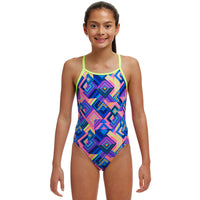 Funkita - Be Square - Girls Eco Diamond Back One Piece