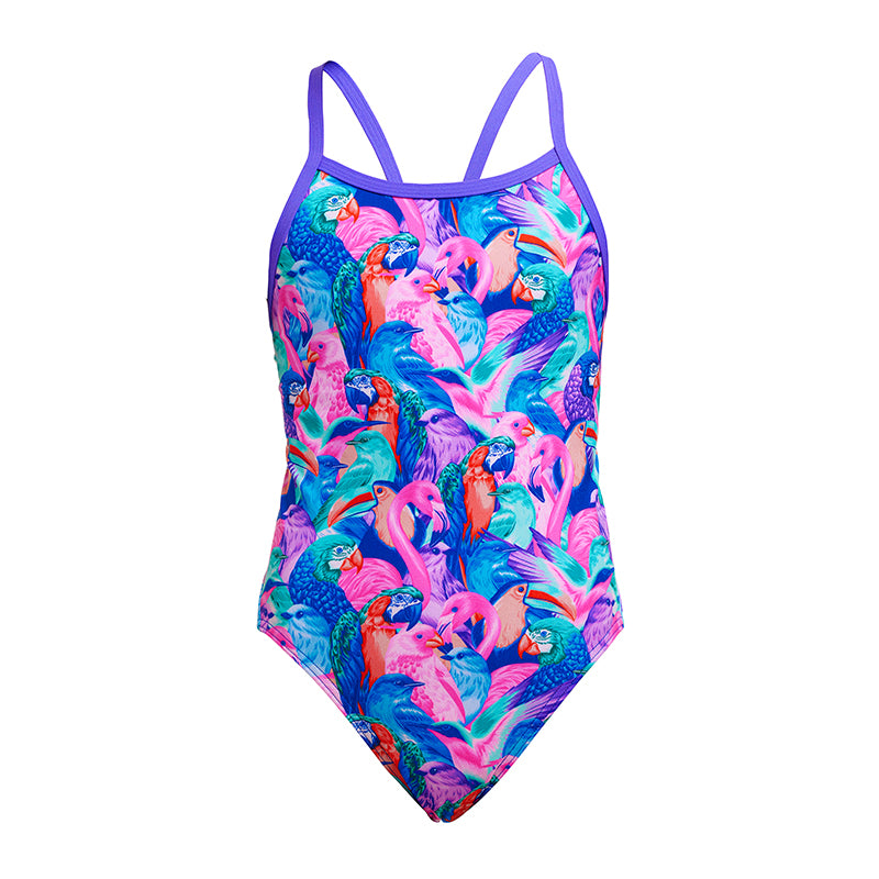 Funkita - Birds Gone Wild - Girls Eco Single Strap One Piece