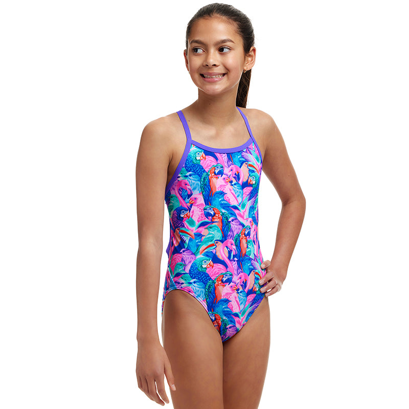 Funkita - Birds Gone Wild - Girls Eco Single Strap One Piece