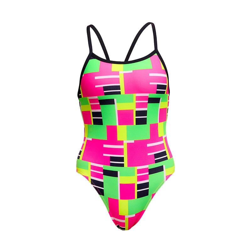 Funkita - Blocked Again - Girls Eco Single Strap One Piece