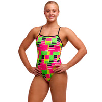 Funkita - Blocked Again - Ladies Eco Single Strap One Piece
