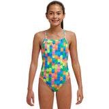 Funkita - Blocked Dotty - Girls Eco Tie Me Tight One Piece
