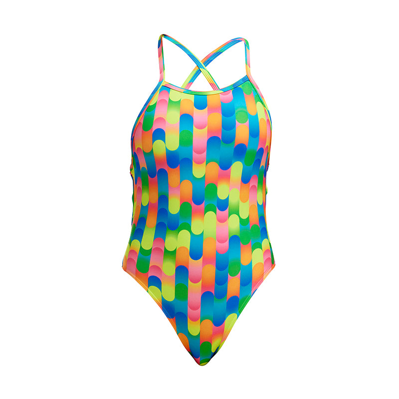 Funkita - Blocked Dotty - Girls Eco Tie Me Tight One Piece