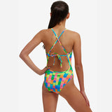 Funkita - Blocked Dotty - Girls Eco Tie Me Tight One Piece