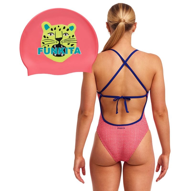 Funkita - Blood Hound Ladies Tie Me Tight & Feline Fiesta Swimming Cap