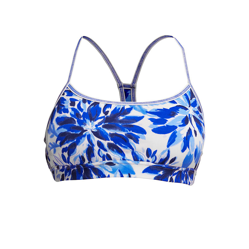 Funkita - Blossom Blue - Ladies Eco Swim Crop Top