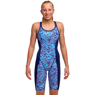 Funkita - Blue Bits - Girls Eco Fast Training One Piece