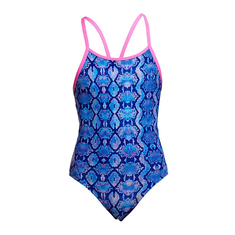 Funkita - Blue Viper - Girls Eco Diamond Back One Piece