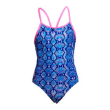 Funkita - Blue Viper - Girls Eco Diamond Back One Piece