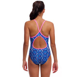 Funkita - Blue Viper - Girls Eco Diamond Back One Piece