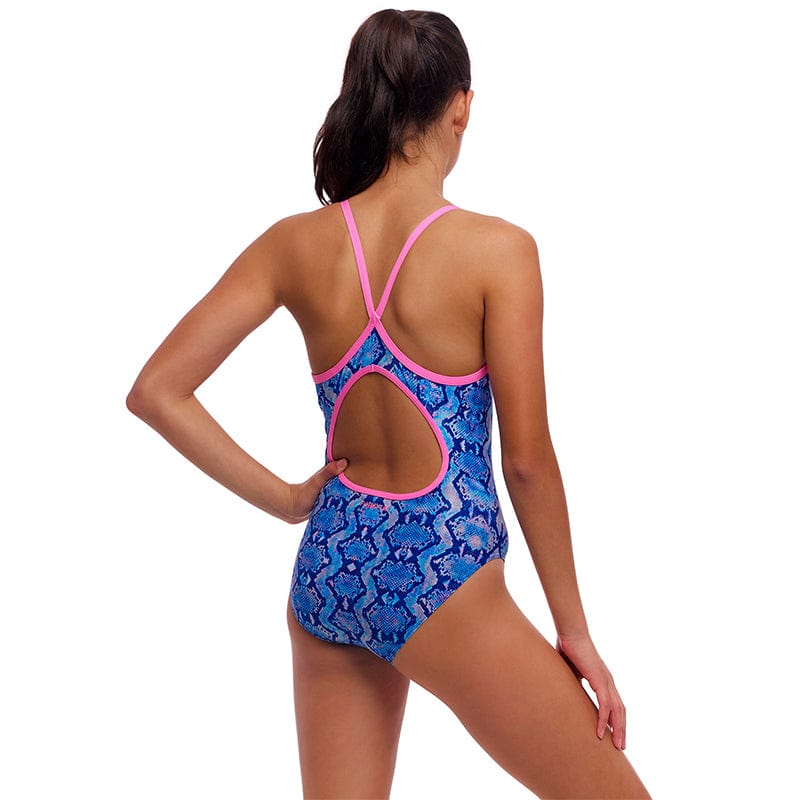 Funkita - Blue Viper - Girls Eco Diamond Back One Piece