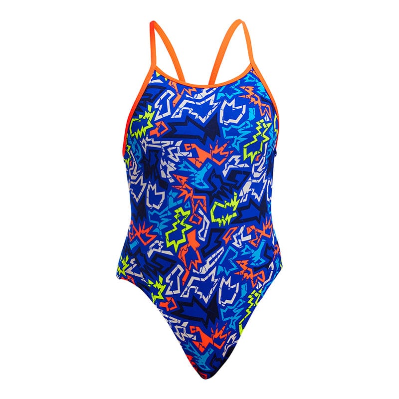 Funkita - Broken Hearts - Girls Eco Diamond Back One Piece