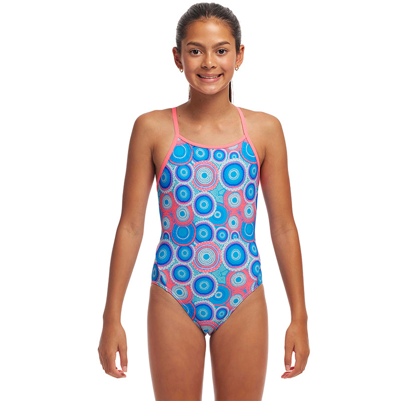 Funkita - Bundjalung Blue - Girls Eco Diamond Back One Piece