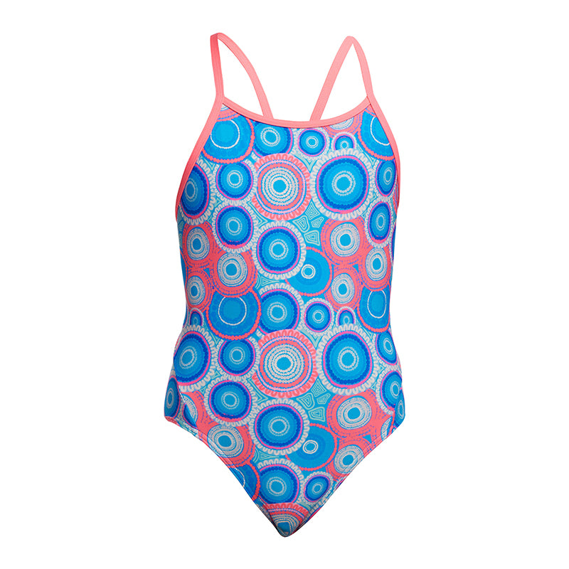 Funkita - Bundjalung Blue - Girls Eco Diamond Back One Piece