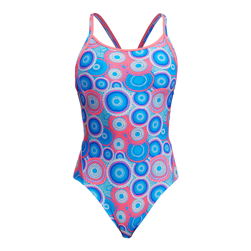 Funkita - Bundjalung Blue - Ladies Eco Diamond Back One Piece