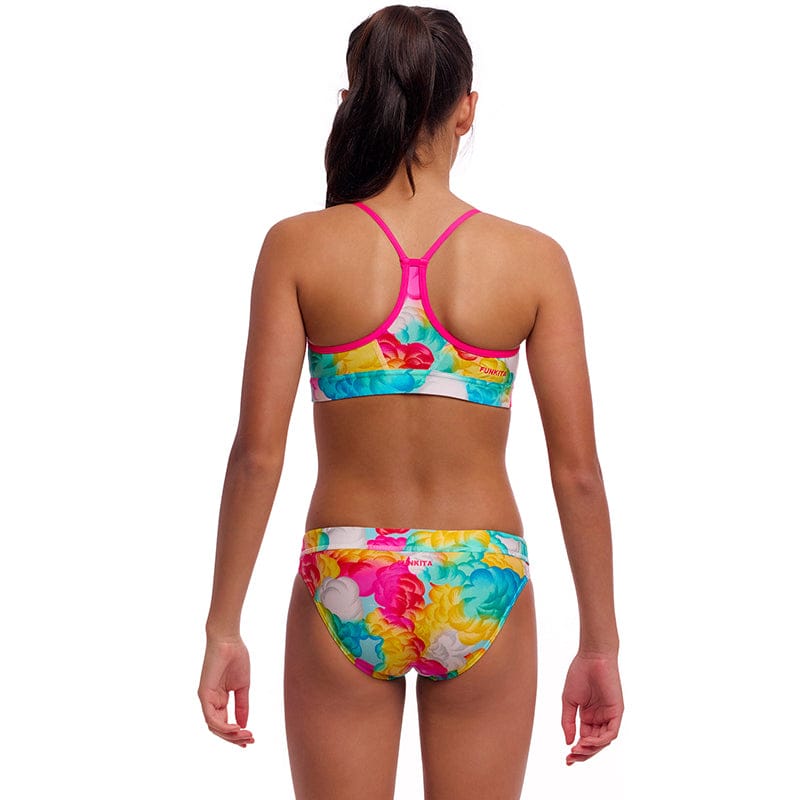 Funkita - Cloudy Colours - Girls Eco Swim Crop Top