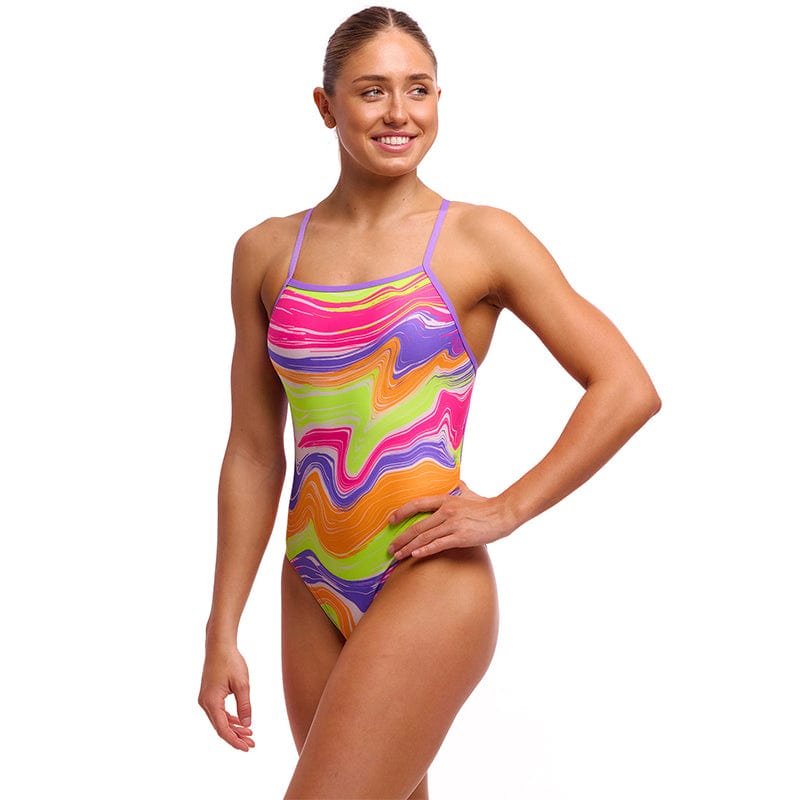 Funkita - Colour Contour - Ladies Eco Tie Me Tight One Piece