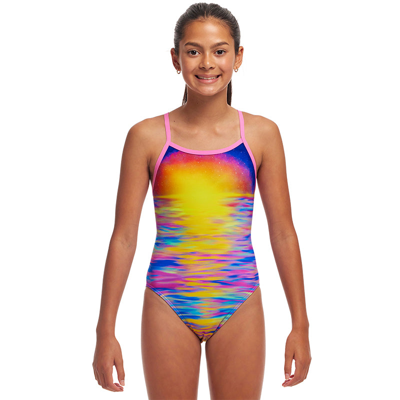 Funkita - Darkinjung Sunset - Girls Eco Single Strap One Piece