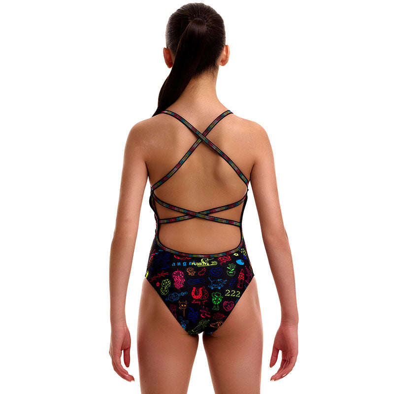 Funkita - Doodles - Girls Eco Strapped In One Piece