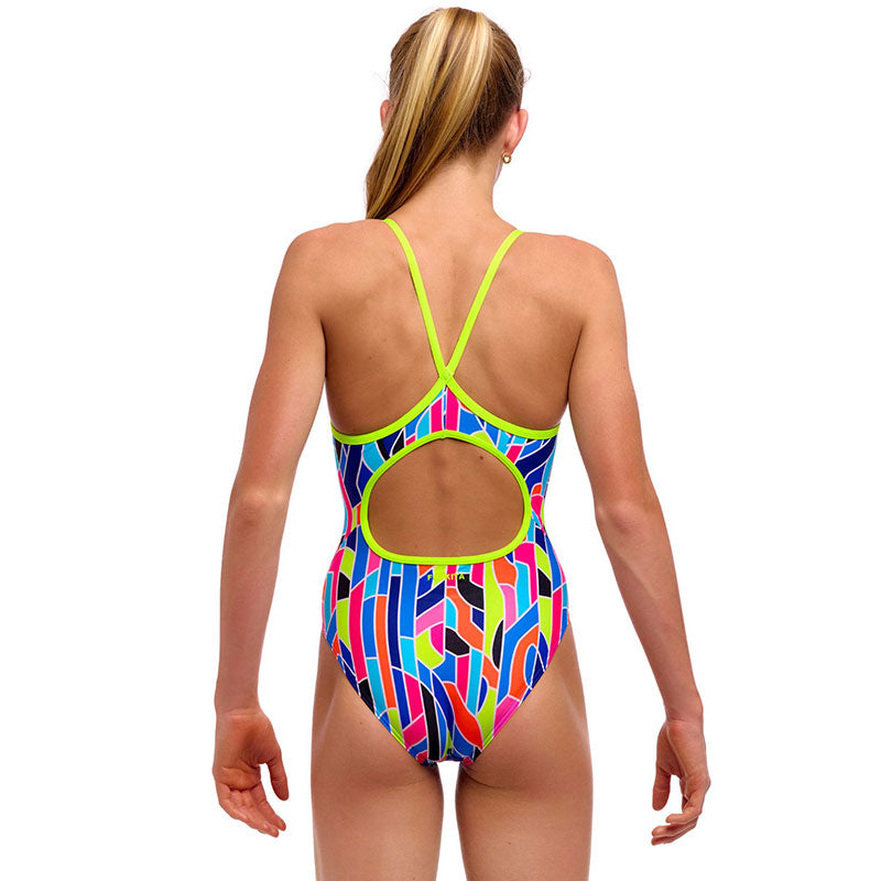 Funkita - Fault Lines - Girls Eco Diamond Back One Piece