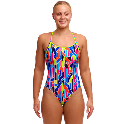 Funkita - Fault Lines - Ladies Eco Diamond Back One Piece