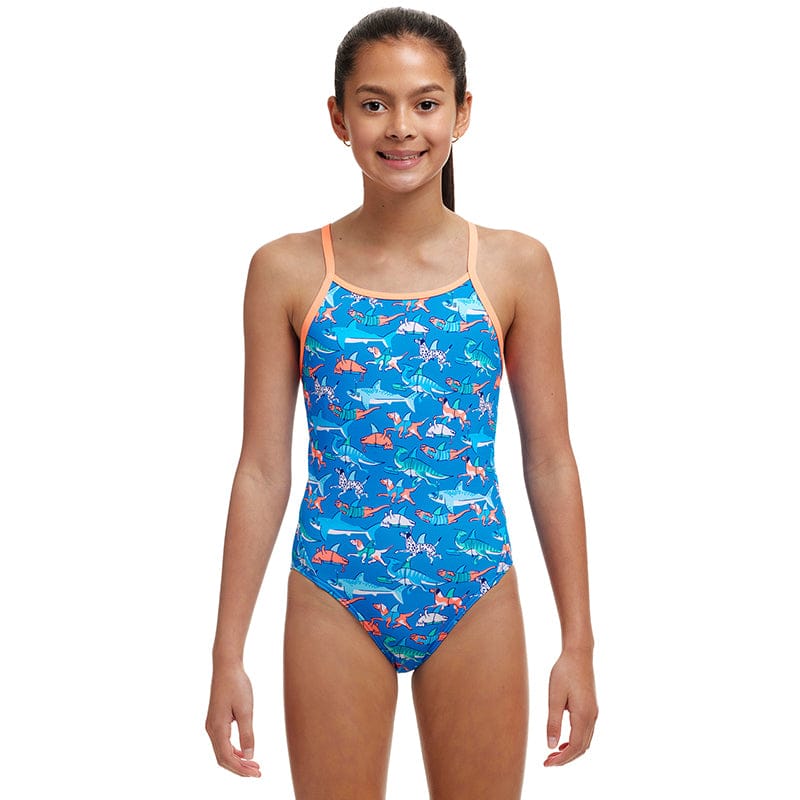 Funkita - Fin Swimming - Girls Eco Diamond Back One Piece