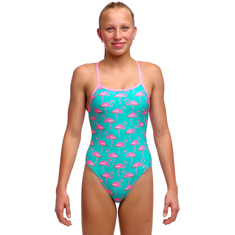 Funkita - Go Flamingo! - Girls Eco Single Strap One Piece