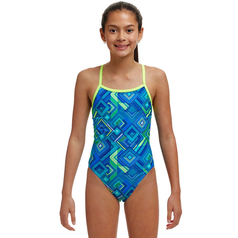 Funkita - Help Me Rhombus - Girls Eco Single Strap One Piece
