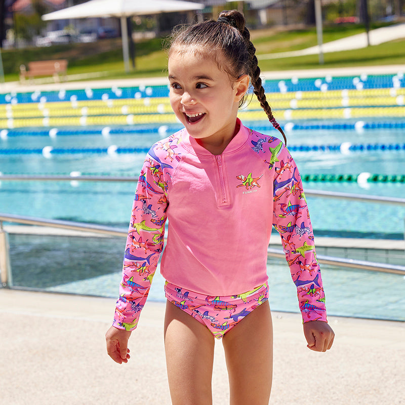 Funkita - Learner Lane - Toddler Girls Eco Zippy Rashie & Brief