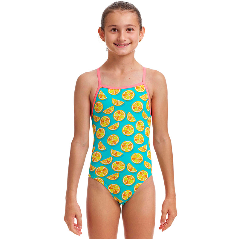 Funkita - Lime Splice - Girls Eco Tie Me Tight One Piece