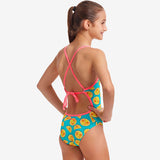 Funkita - Lime Splice - Girls Eco Tie Me Tight One Piece