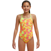 Funkita - Little Dotty - Girls Eco Diamond Back One Piece