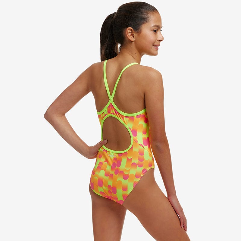 Funkita - Little Dotty - Girls Eco Diamond Back One Piece