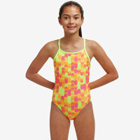 Funkita - Little Dotty - Girls Eco Diamond Back One Piece