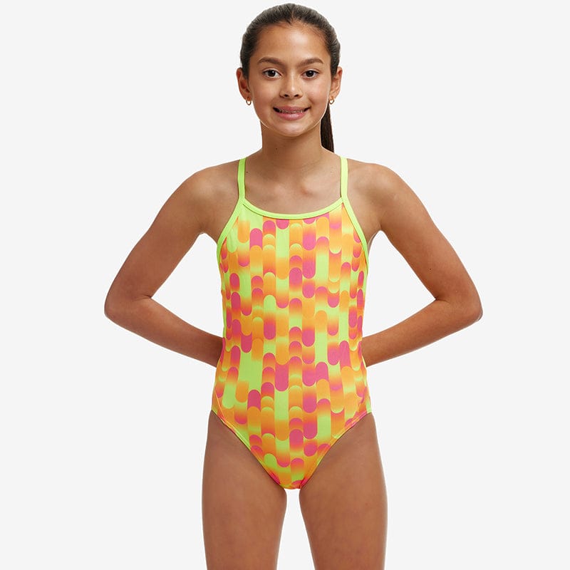 Funkita - Little Dotty - Girls Eco Diamond Back One Piece
