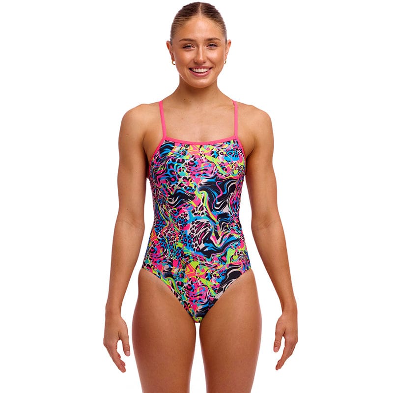 Funkita - Lolly Leopard - Ladies Eco Single Strap One Piece