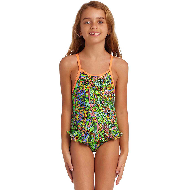 Funkita - Minty Mixer - Toddler Girls Belted Frill One Piece