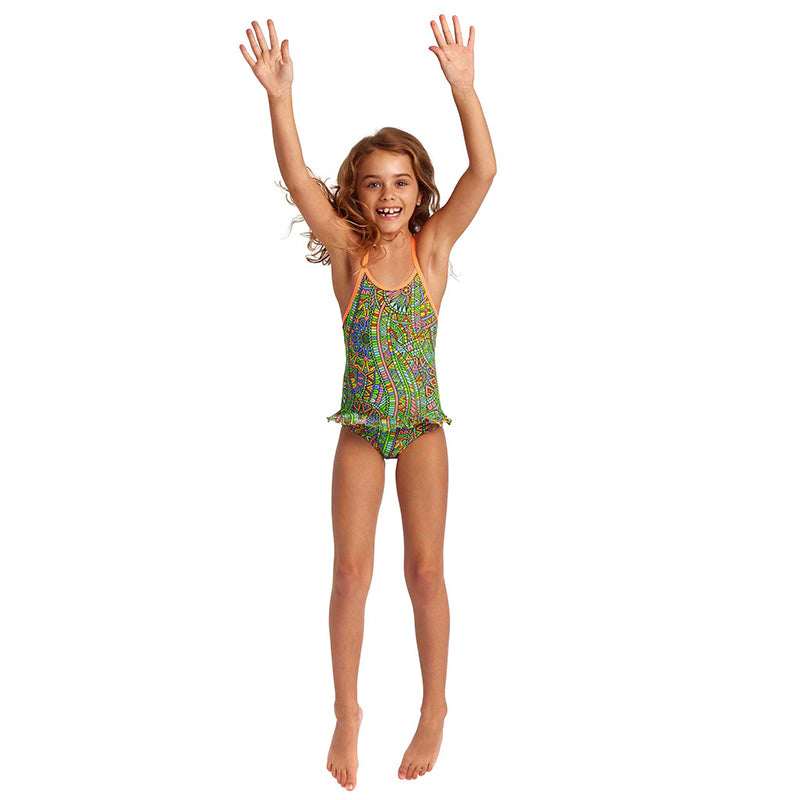 Funkita - Minty Mixer - Toddler Girls Belted Frill One Piece