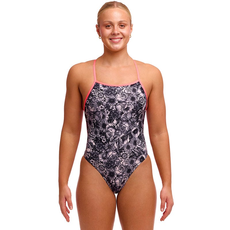 Funkita - Nights Rose - Ladies Eco Tie Me Tight One Piece