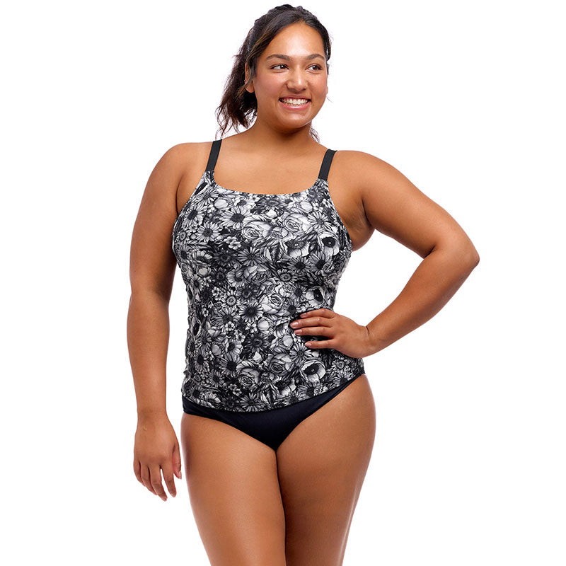 Funkita - Nights Rose - Ladies Scoop Neck Tankini Top
