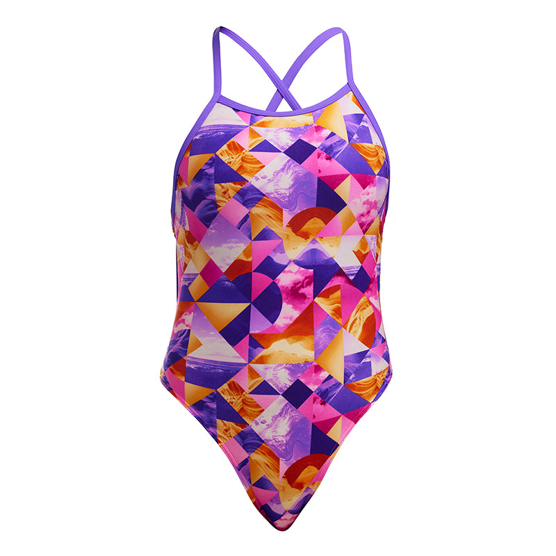 Funkita - Ocean Sunset - Girls Eco Tie Me Tight One Piece